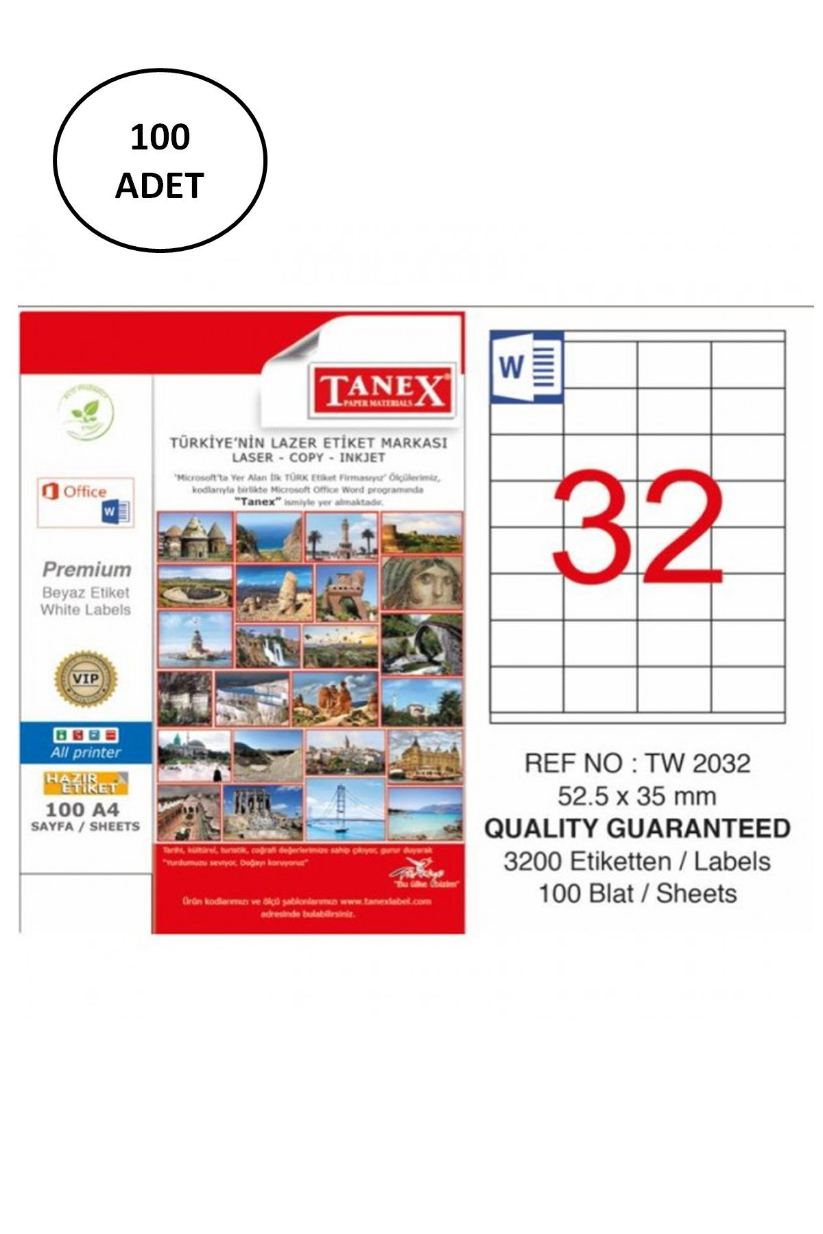 Tanex%20TW-2032%2052.5x35mm%20Laser%20Etiket%20100%20Lü