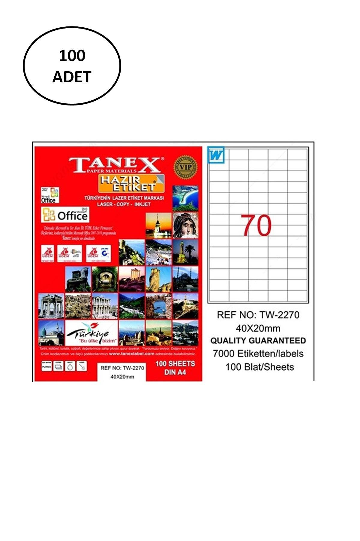 Tanex%20Tw-2270%2040x20%20Mm%20Laser%20Etiket%20100%20Lü