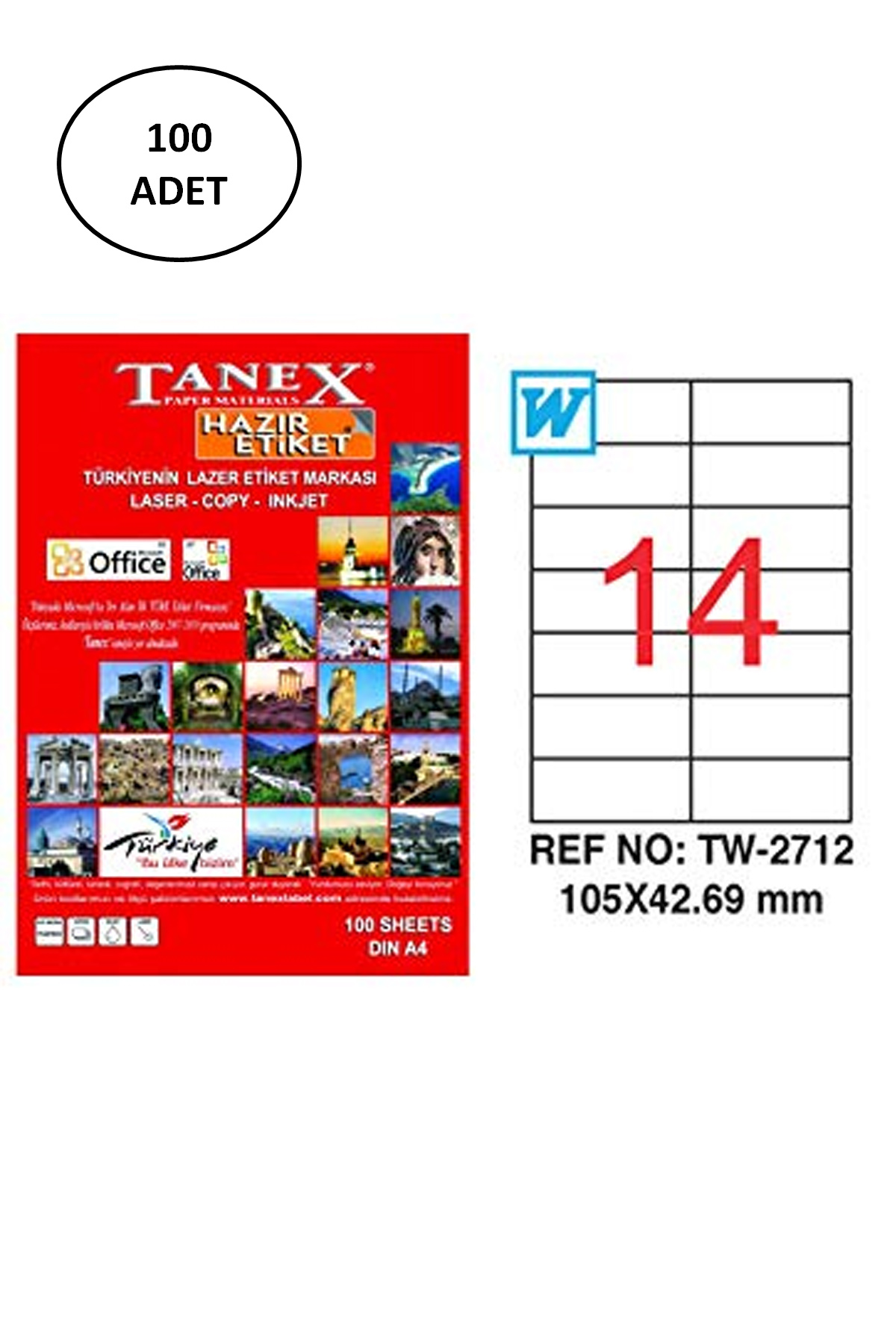 Tanex%20Tw-2712%20Lazer%20Etiket%20105X42%20Mm%20100%20Lü