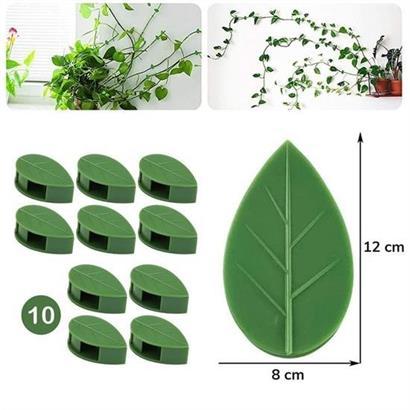 10 lu Yaprak Tasarımlı  Kablo Bitki Sarmaşık Düzenleyici Yapışkanlı Klipsler