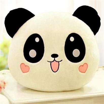 Kalpli Yanaklı Sevimli Panda Yastık