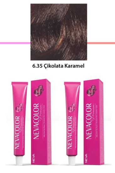 2 li Set Premium 6.35 Çikolata Karamel - Kalıcı Krem Saç Boyası 2 X 50 g Tüp