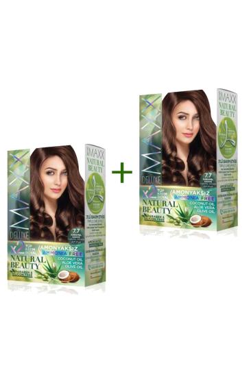 2 Paket Natural Beauty Amonyaksız Saç Boyası 7.7 Karamel Kahve
