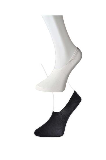 Siyah ve Beyaz Erkek Babet Çorap 12 çift