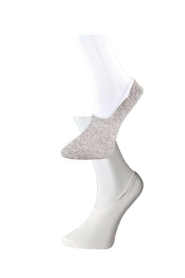 Gri ve Beyaz Erkek Babet Çorap 6 çift