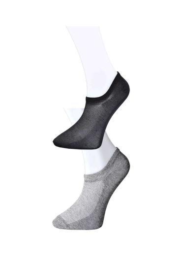 Siyah ve Gri Erkek Görünmez Çorap 12 çift