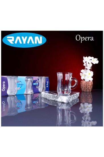 Rayan Opera 6’lı Kulplu Çay Bardağı