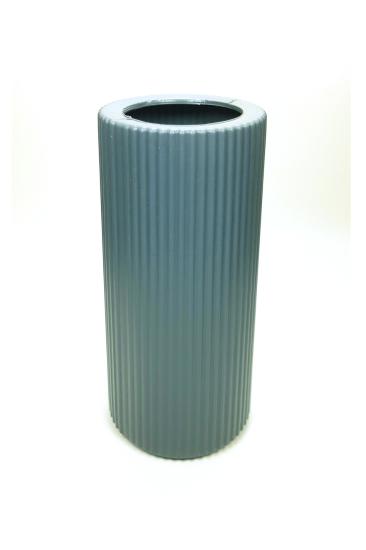 Plastik İtalyan Çizgili Dekoratif Vazo 20 cm