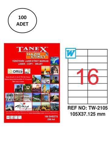Tanex Tw-2105 Lazer Etiket 105X37 Mm 100 Lü