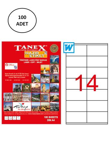 Tanex Tw-2114 Lazer Etiket 105X41 Mm 100 Lü