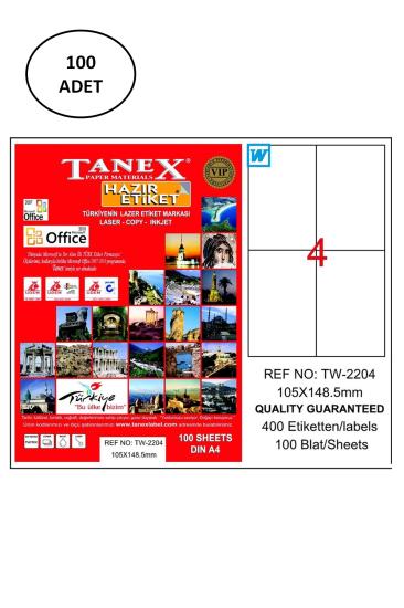 Tanex Tw-2204 105X148,5 Mm Lazer Etiket 100 Adet