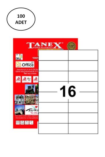 Tanex Tw-2216 Lazer Etiket 105X35 Mm 100 Lü