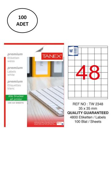 Tanex TW-2348 35x35mm 100 Adet Lazer Etiketi