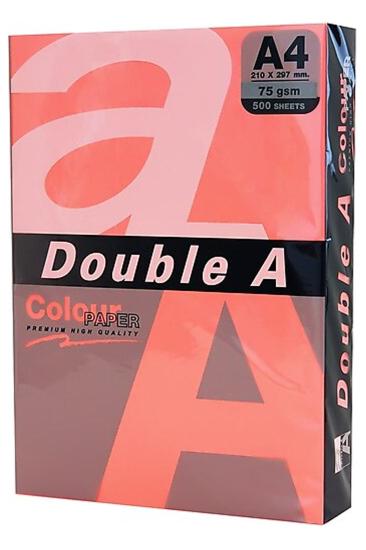 Double A Renkli Fotokopi Kağıdı 500 LÜ A4 75 GR Fosforlu Punch