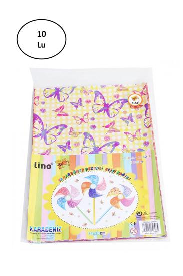 Lino Desenli Kağıt 50*70 Cm Simli Çizgi 10 Renk