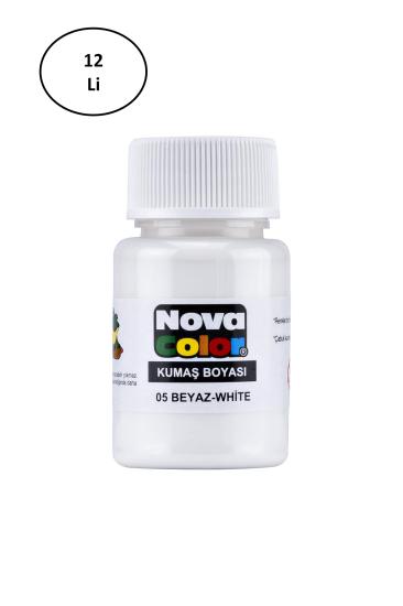 Nova Color Kumaş Boyası Şişe 30 Ml Beyaz 12 Li