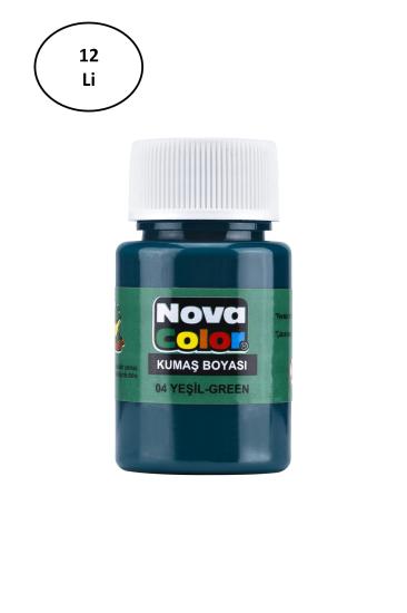 Nova Color Kumaş Boyası Şişe Yeşil Renk 12’li