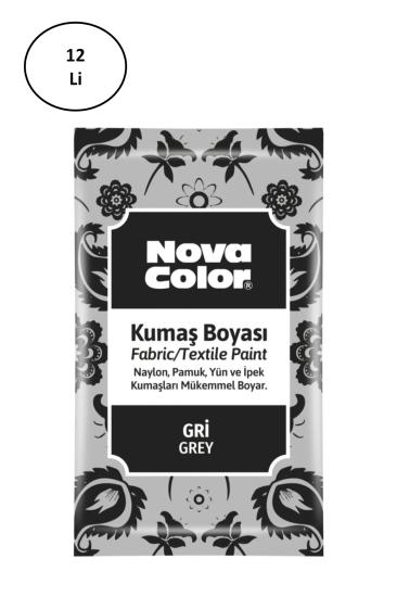 Nova Color 12 Gr Toz Kumaş Boyası Gri Nc-908 12’li