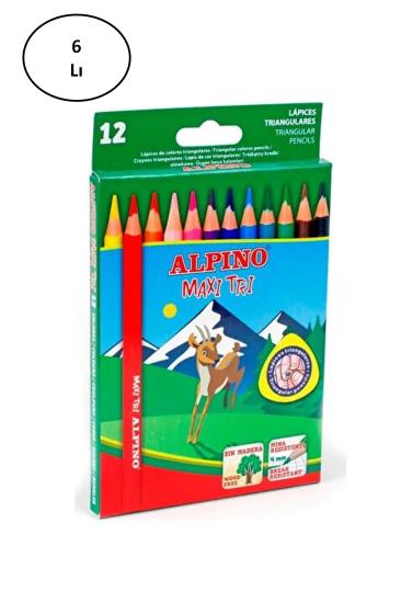 Cem Alpino ALP-AL-2133 Kuru Boya Kalemi 12 Renk 6’lı