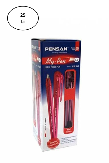 Pensan PE02210TKKI My-Pen Tükenmez Kalem, Kırmızı, 25’li