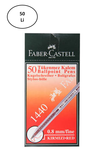 Faber Castell FC 1440 Tükenmez Kalem 0.8 Mm 50’li Kırmızı