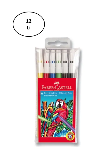 Faber-Castell 5067155106 Yıkanabilir 6 Renk Keçeli Kalem 12’li