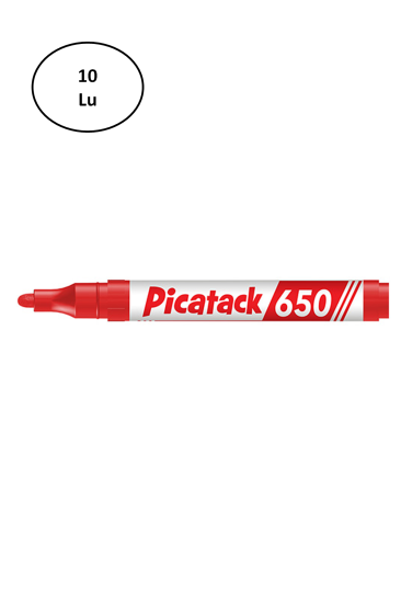 Picatack 650 Permanent Marker 1,5-3mm Yuv.Uç Kırmızı 10’lu