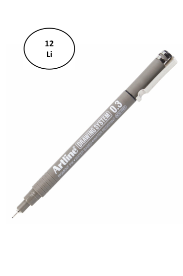Artline Çizim Kalemi 0.3mm Siyah 12’li