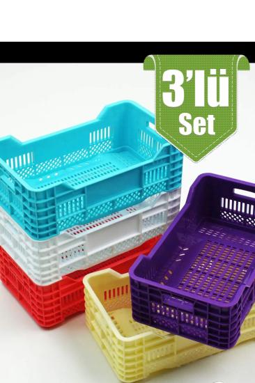 Kasa Sepet 3’lü Set Çok Amaçlı Mini Plastik Organizer Mutfak Düzenleyiciler 17x10x6 cm