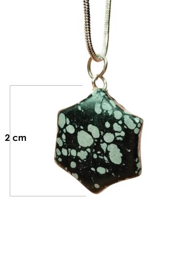 Obsidyen Doğal Taşı Zincirli El Yapımı Kolye Uç: 2 cm Zincir: 20 cm Kutulu