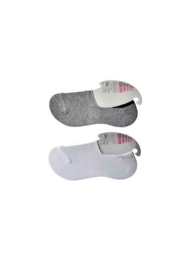 Gri ve Beyaz Kadın Babet Çorap 15 çift